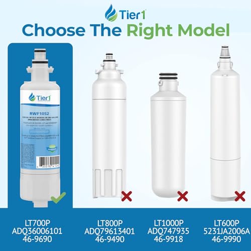 Tier1 LG LT700P, Kenmore 46-9690, ADQ36006101, ADQ36006102, and LT120F Water and Air Filter Combo 3 Pack