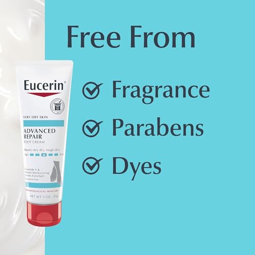Eucerin Crema para pies intensa reparadora ligera sensación de luz 3 onzas (paquete de 3)
