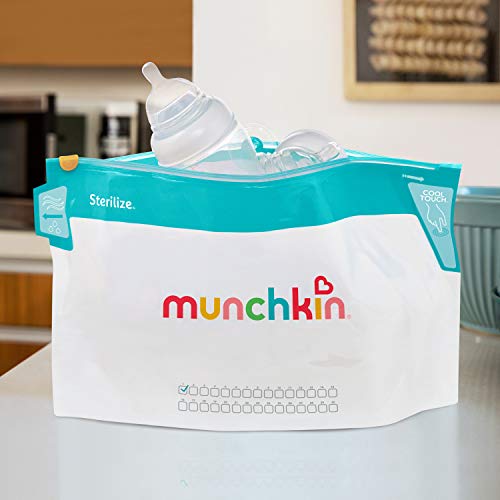 Munchkin Jumbo Bolsas esterilizadoras para botellas de microondas, 180 usos