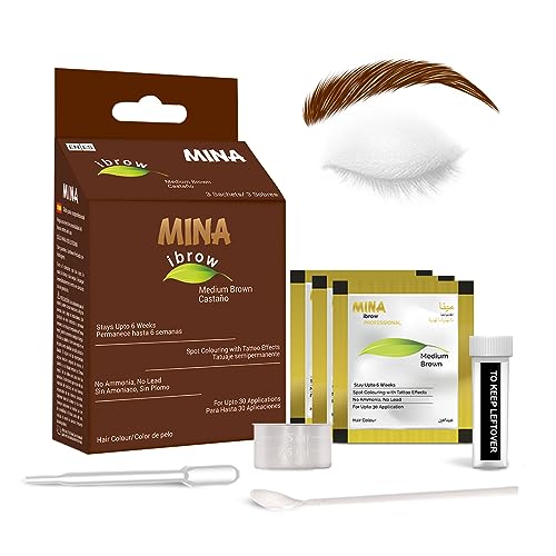MINA Eyebrow Henna for Eyebrow Color and Tinting kit- Medium Brown