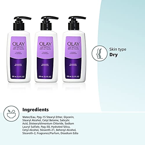 Olay Age Defying Classic Facial Cleanser 6.8 Fl Oz (Pack of 3)
