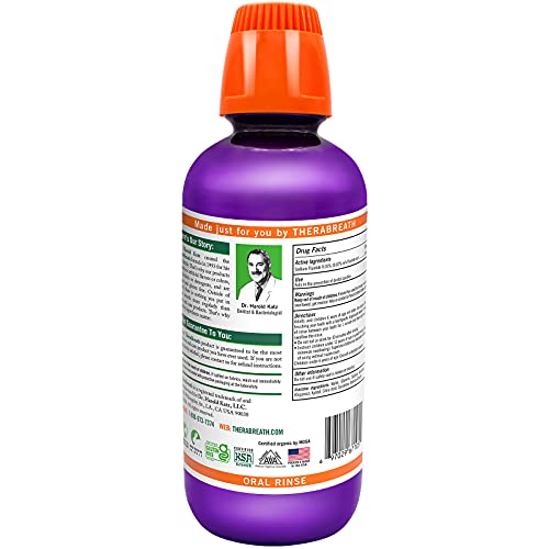 TheraBreath – Kids Oral Rinse – Anti-Cavity Formula – Fluoride + Xylitol Oral Rinse – Great-Tasting Organic Gorilla Grape Flavor – Safe for Kids – 16 Ounces – Two-Pack