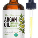 Aceite de argán marroquí, certificado USDA, orgánico, virgen, 100% puro, prensado en frío por Kate Blanc. Estimula el crecimiento para cabello seco y dañado. Hidratante para la piel. Protector de uñas.