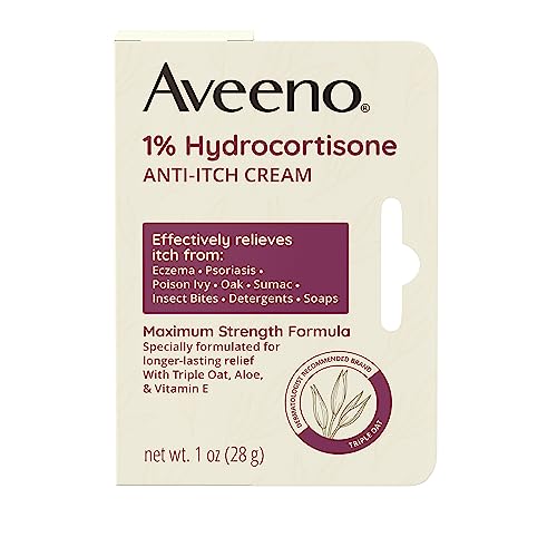 Aveeno 1% Hydrocortisone Anti-Itch Cream, Maximum Strength, 1-Ounce Tube