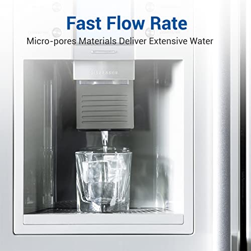 AQUA CREST 644845 Filtro de agua para refrigerador Bosch Ultra Clarity 900077104, 9000194412, 644845, B26FT70SNS, B22CS80SNS, B22CS50SNS, Haier 0060820860, Miele KWF1000, 3 Filtros