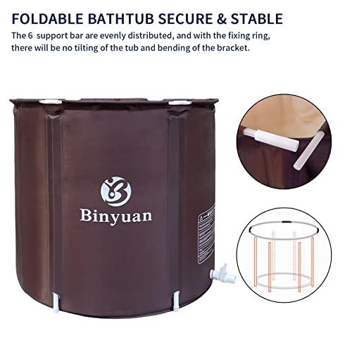 tina plegable portátil para adultos, ideal para baño caliente, baño de hielo, tina plegable para ducha no empotrado, tamaño grande