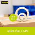 Scotch Sure Start cinta de embalaje, 6 rollos con dispensador, 4,8 x 22,2 yardas, núcleo de 2 pulgadas, ideal para embalar, enviar y mover, transparente (145-6)