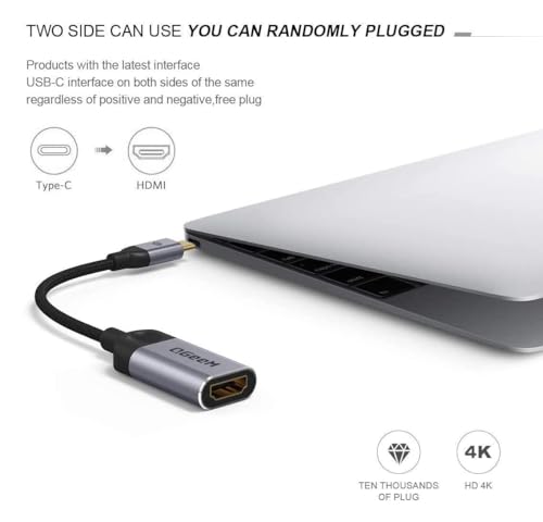 QGeeM USB C to HDMI Adapter 4K Cable, USB Type-C to HDMI Adapter [Thunderbolt 3/4] HDMI Adapter for Laptop MacBook Pro/Air, Galaxy S10/S9/S8, DELL XPS 13/15, Pixelbook, Surface Pro and More(Pink)