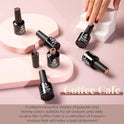 Beetles Gel Polish - Kit de esmalte de uñas en gel Beetles con luz UV, kit de inicio, colección Coffee Cafe, marrón neutro, beige, color malva, esmalte en gel, lámpara de uñas LED UV, base, capa superior de gel, bricolaje, regalo de manicura para el hogar