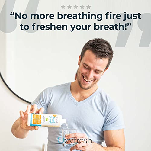 Oxyfresh Fresh Breath enjuague bucal de menta limón – galardonado con el envase bucal recomendado por el dentista, sin alcohol, sin flúor, con aloe y aceites esenciales naturales.