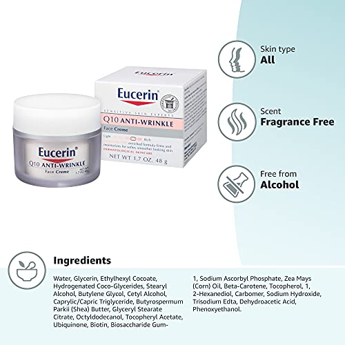 Eucerin Q10 Anti-Wrinkle Sensitive Skin Creme 1.7 Ounce