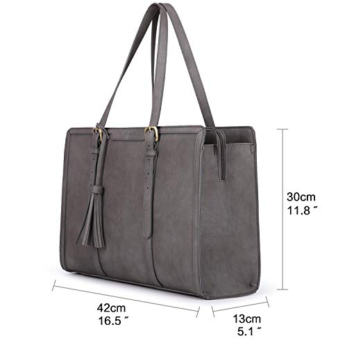 ECOSUSI Bolsa para portátil de hasta 15.6 pulgadas para mujer, bolsa de oficina de gran capacidad con compartimentos de 3 capas