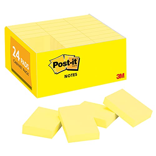 Post-it Notes Value Pack, 1 – 1/2 x 2-inches, amarillo canario, 24-pads/Pack