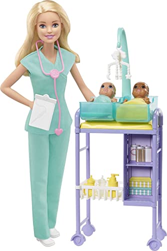 Muñeca Barbie Careers Pediatra 2 Bebés rubia