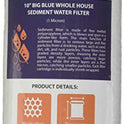 aquaboon 2pp-10b, 1micron Big toda la casa filtro de sedimentos de agua, 10-Inch, azul, paquete de 2