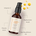 InstaNatural Vitamina C Serum con ácido hialurónico y Vit E – Fórmula natural y orgánica antiarrugas para la cara – círculo oscuro, línea fina y corrector de daños del sol – Restore & Boost Colágeno – 1 oz