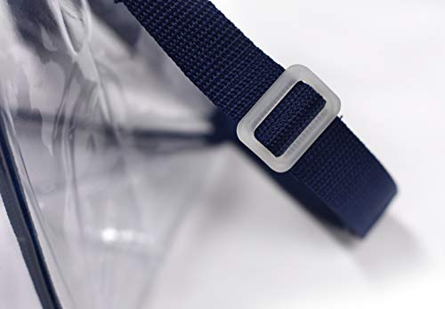 Bolsa transparente aprobada por el estadio, asas, correa para el hombro, cierre de cremallera.