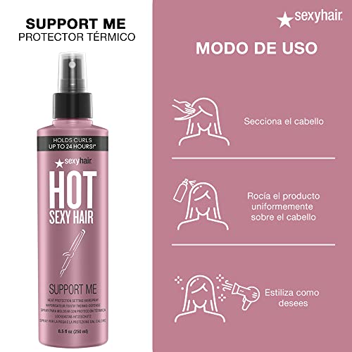 Sexy Hair Hot Support Me Heat Protection Setting Hairspray for Women Hairspray 8.5 oz