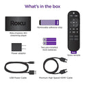 Roku Express 4K+ | Reproductor Multimedia de transmisión HD/4K/HDR con transmisión inalámbrica Suave y Control Remoto de Voz Roku con Controles de TV, Incluye Cable HDMI Premium