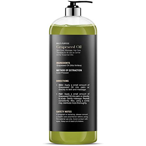 Grapeseed Oil from Majestic Pure, 100% Pure & Natural Massage and Carrier oil, 16 fl oz