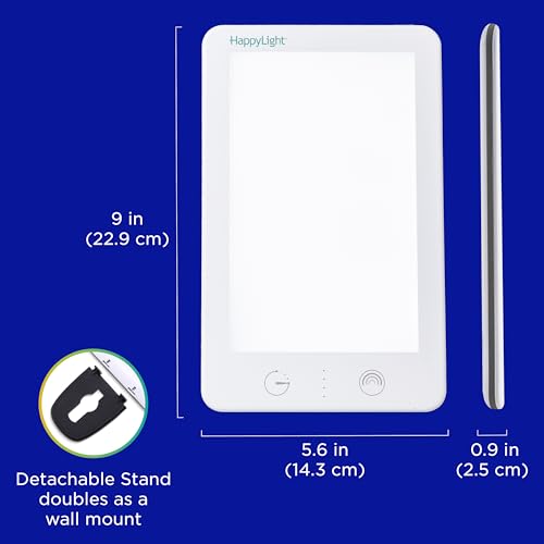 Verilux HappyLight® VT41 Lumi Plus 10.000 Lux LED lámpara de terapia de luz última intervensión de rayos UV con brillo ajustable y temporizador de cuenta atrás, 31 pies cuadrados. pulgadas. Tamaño de la lente