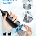 Nicefeel - Depósito de agua limpiable de 300 ml, recargable, 3 modos, irrigador oral con funda de punta para cuidado bucal