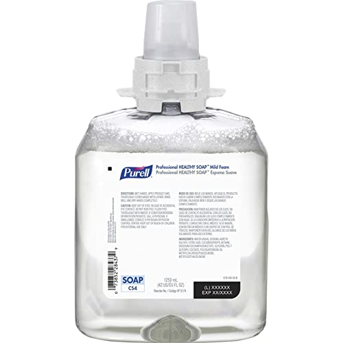 PURELL Marca HEALTHY SOAP Espuma suave, 1250 ml de repuesto de jabón de manos para dispensador de estilo empuje PureLL CS4 (paquete de 4) - 5174-04
