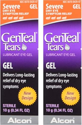 GenTeal - Gel lubricante para ojos, severo, paquete doble - (2 tubos de 10 gramos cada uno) - El embalaje puede variar