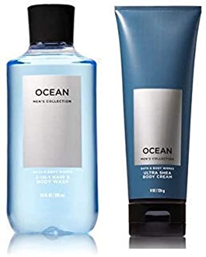 Bath and Body Works Men's Collection Ultra Shea Body Cream & 2 in 1 Hair and Body Wash OCEAN.