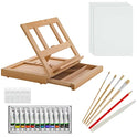 U.S. Art Supply Solana - Caballete ajustable de madera con cajón de almacenamiento, madera de haya premium