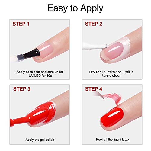 Beetles Latex Liquid Nail Simple Peel Off Cuticle Guard for Nail Art Liquid Latex Barrier Protector 15ml White
