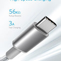 Anker Premium Nylon USB-C to USB-A Cable, for Samsung Galaxy S9/S8/Note 8, LG V20/G5/G6, and More