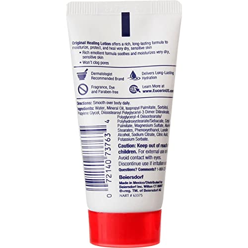 Eucerin Loción enriquecida emoliente curativa original de 1 oz. - Paquete de 6 - Nuevo aspecto