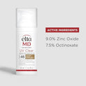 EltaMD - Protector solar facial transparente con tinte UV SPF 46 para pieles sensibles o propensas al acné, sin aceite, fórmula de óxido de zinc a base de minerales recomendada por dermatólogos, 1. 7 oz