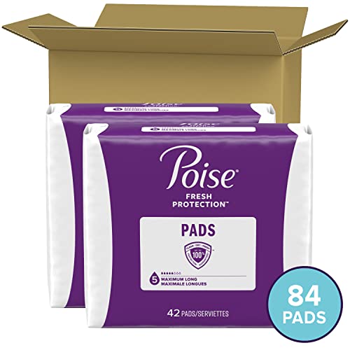 Poise Maximum Absorbency Incontinence Pads, Regular, 96 Piezas