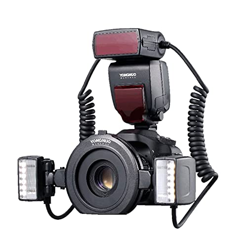 YONGNUO YN-24EX Macro Ring Flash Speedlite with 2 Flash Head 4 Adapter Rings for Canon, with MicroFiber Cloth