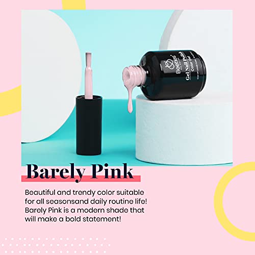 Beetles Gel Polish, 15ml Barely Pink Color Gel Polish Soak Off LED Nail Lamp Gel Polish Nail Art DIY Home Manicure Salon Gel 0.5OZ