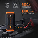 Powrun P-ONE - Arrancador de salto portátil de 2000 A, paquete de refuerzo de batería para motores de gas de hasta 8.0 L y diésel de 6.5 L, arranque de batería de 12 V con visualización LCD