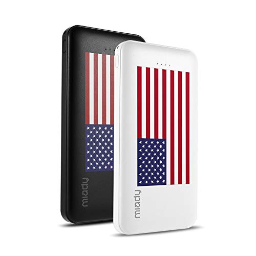 Miady Cargador portátil dual USB de 10000 mAh, cargador de energía de carga rápida con entrada USB C, cargador de respaldo para iPhone X, Galaxy S9, Pixel 3 y etc.