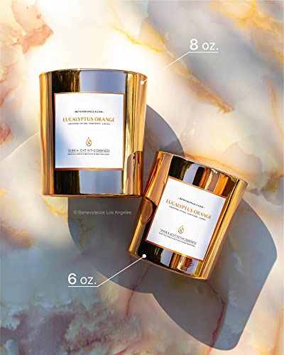 Benevolence LA - Velas aromáticas de Soja, Velas de aromaterapia, Velas relajantes de Vidrio de Oro Rosa, Velas aromáticas perfectas para decoración del hogar y Alivio del estrés, Velas no tóxicas
