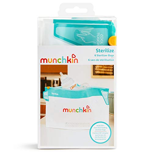 Munchkin Jumbo Bolsas esterilizadoras para botellas de microondas, 180 usos