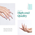 Beetles Coffin Nail Tips Nail Gel Kit, 2 In 1 Nail Gel Base Coat with Long False Nail and U V LED Nail Lamp for Acrylic Nail/Dip Powder Nails/Poly Nail Extension Gel Nail Art DIY Home