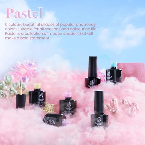 beetles Gel Polish - Set de esmaltes de uñas en gel pastel Beetles, esmalte en gel para primavera y verano, juego de esmalte en gel remojo, se requiere lámpara de uñas, 7,3 ml cada botella, decoración de Pascua, caja de regalo