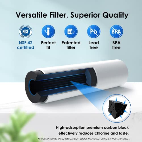 Waterdrop DA29-00003G Filtro de agua para refrigerador, repuesto para Samsung DA29-00003G, DA29-00003B, DA29-00003A, Aqua-Pure Plus, HAFCU1, RFG237AARS, FMS-1, RS22HDHPNSR, RSG257AARS, WSS-1, 3 filtros