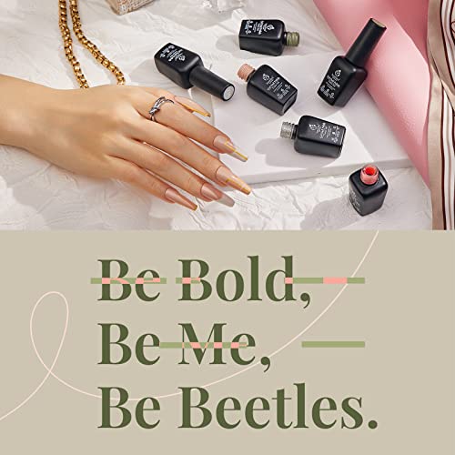 Beetles SOUTHERN BELLE Glitter Nude Gel Polish Set - 6 Colors Coral Green Light Blue Gel Polish Kit Soak off nail Lamp Nail Polish Gel Base and Top Coat Needed Starter Varnish Salon Design Gift Set