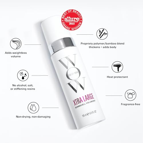 COLOR WOW Xtra Large Bombshell Volumizer – Nueva tecnología 2021 sin alcohol, sin peso, volumen no dañino – espesar al instante el cabello fino y plano para obtener resultados de gran volumen que duran días
