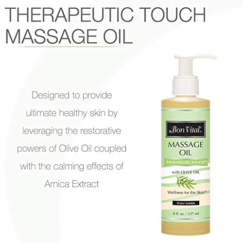 Bon Vital Therapeutic Touch Massage Oil, 8 oz. Jar with Pump
