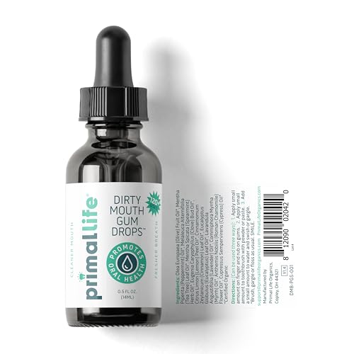 Natural Gum Serum, Organic Breath Freshener, Natural Mouthwash, Dirty Mouth Boost Gum Serum 0.5 Ounces - Made in the USA - Safe, Effective and All Natural
