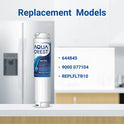 AQUA CREST 644845 Filtro de agua para refrigerador Bosch Ultra Clarity 900077104, 9000194412, 644845, B26FT70SNS, B22CS80SNS, B22CS50SNS, Haier 0060820860, Miele KWF1000, 3 Filtros