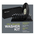 Knox Gear Kit de limpieza de discos – Kit de limpieza de discos de vinilo para reducir la estática y los saltos – Kit de limpieza de vinilo para limpiar el polvo y las huellas dactilares, incluye líquido limpiador de discos de vinilo, 2 cepillos de disco